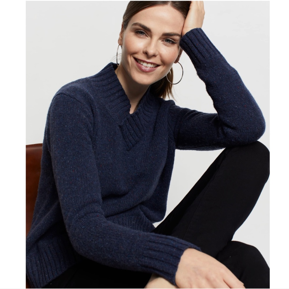 Pendleton WOMEN'S HALLIE MERINO SWEATER Blue SMALL